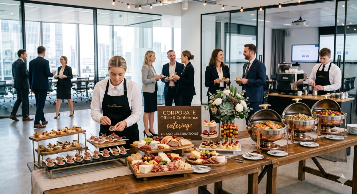 Halal corporate catering buffet for office and conference events across the GTA